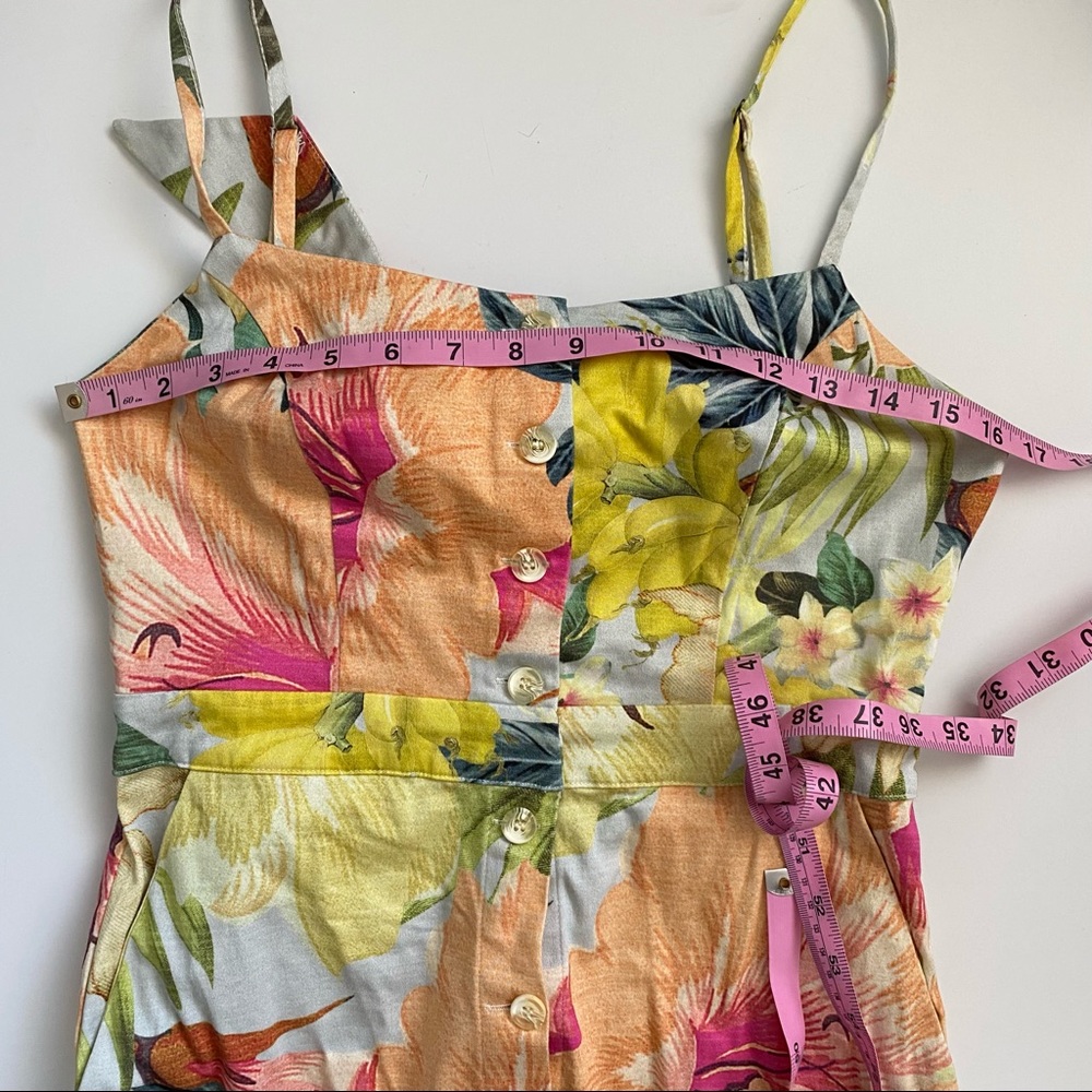 Anthropologie || Farm Rio Tropical Shift Dress Tie Back Small - Picture 5 of 9